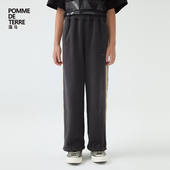 terre 子条纹拼接棉质25春装 男女儿童pomme 新款 蓬马大童长裤