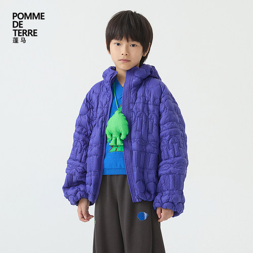 连帽长袖宽松羽绒服pomme蓬马