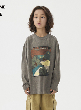 [新款]蓬马大童长袖T恤全棉印花25秋装男女儿童pomme de terre