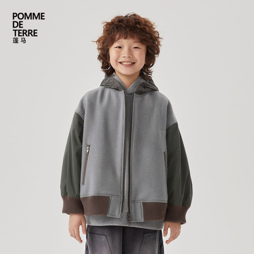 休闲短款毛呢外套pomme蓬马