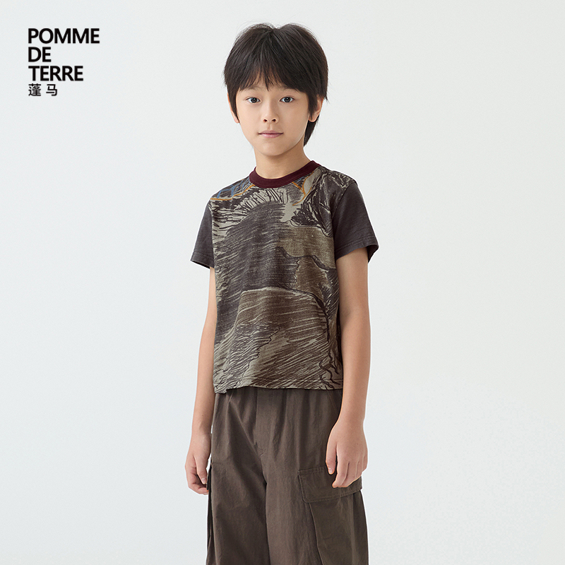 [新款]蓬马大童T恤短袖棉质印花25夏装男女儿童pomme de terre