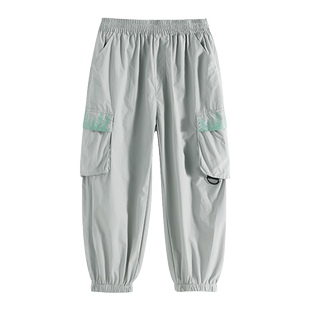 男生女生童装男童裤子春秋款2024新款儿童户外休闲工装裤男孩洋气