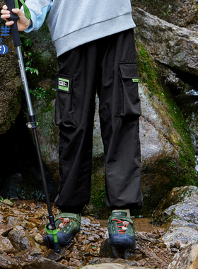 男生女生童装男童工装裤儿童裤子春秋款2024新款秋装休闲宽松长裤