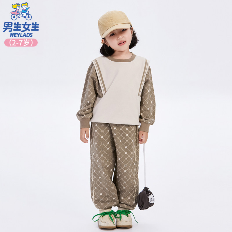 男生女生春秋款两件套女孩中小童秋儿童套装