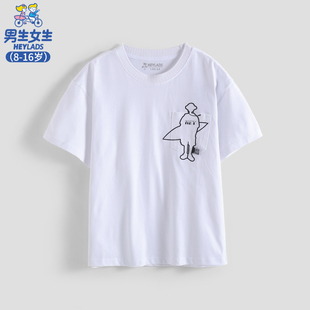 男生女生童装男童短袖夏季儿童百搭半袖夏装中大童薄款夏季上衣服