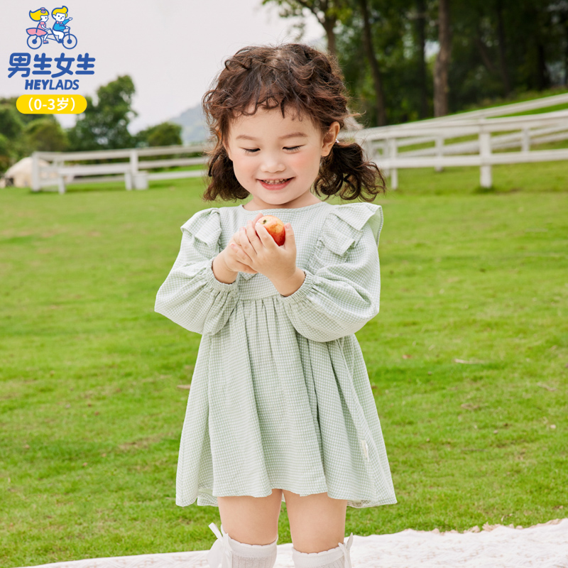 男生女生童装女宝宝连衣裙春秋款