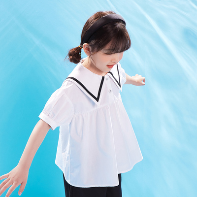 男生女生童装女小童短袖衬衫NJXAJ23708A