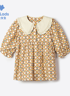 男生女生女婴童甜美风复古格纹长袖连衣裙NDLHJ33903A