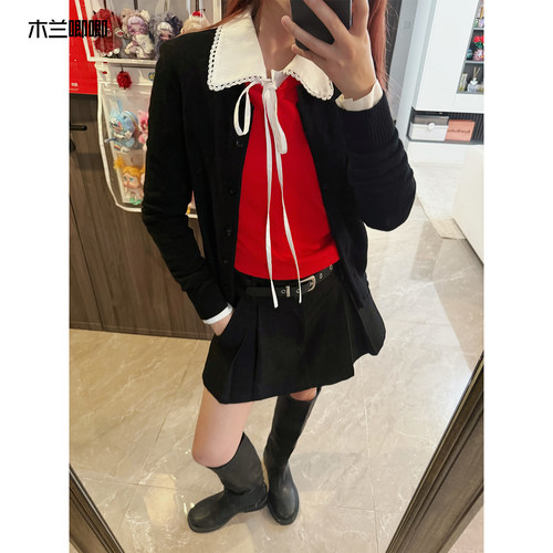木兰唧唧 26新款高智m1u系纯羊毛针织开衫学院风百搭宽松叠穿外套
