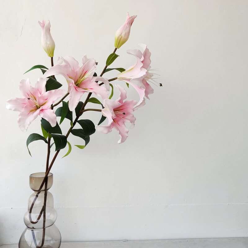 3头仿真手感PU保湿百合花