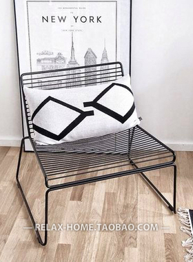 现代简约北欧LOFT户外休闲咖啡甜品铁艺单人沙发办公接待靠背椅子