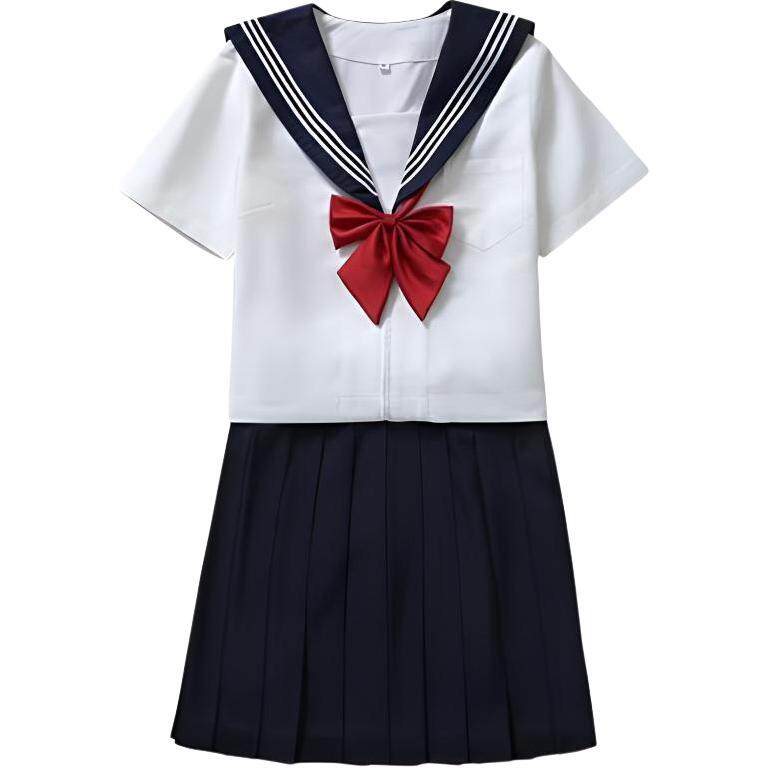 GIUHF水手服基础jk百褶裙制服不良少女日系短裙学院风三本