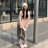 新款粉色小香风皮毛一体毛毛外套A820-P185.K268，女装短外套，2C109