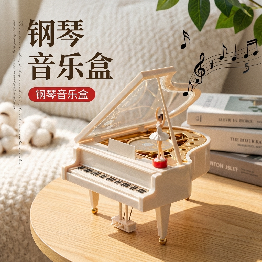 钢琴音乐盒八音盒摆件ins创意跳舞芭蕾旋转女孩女生生日礼物礼品