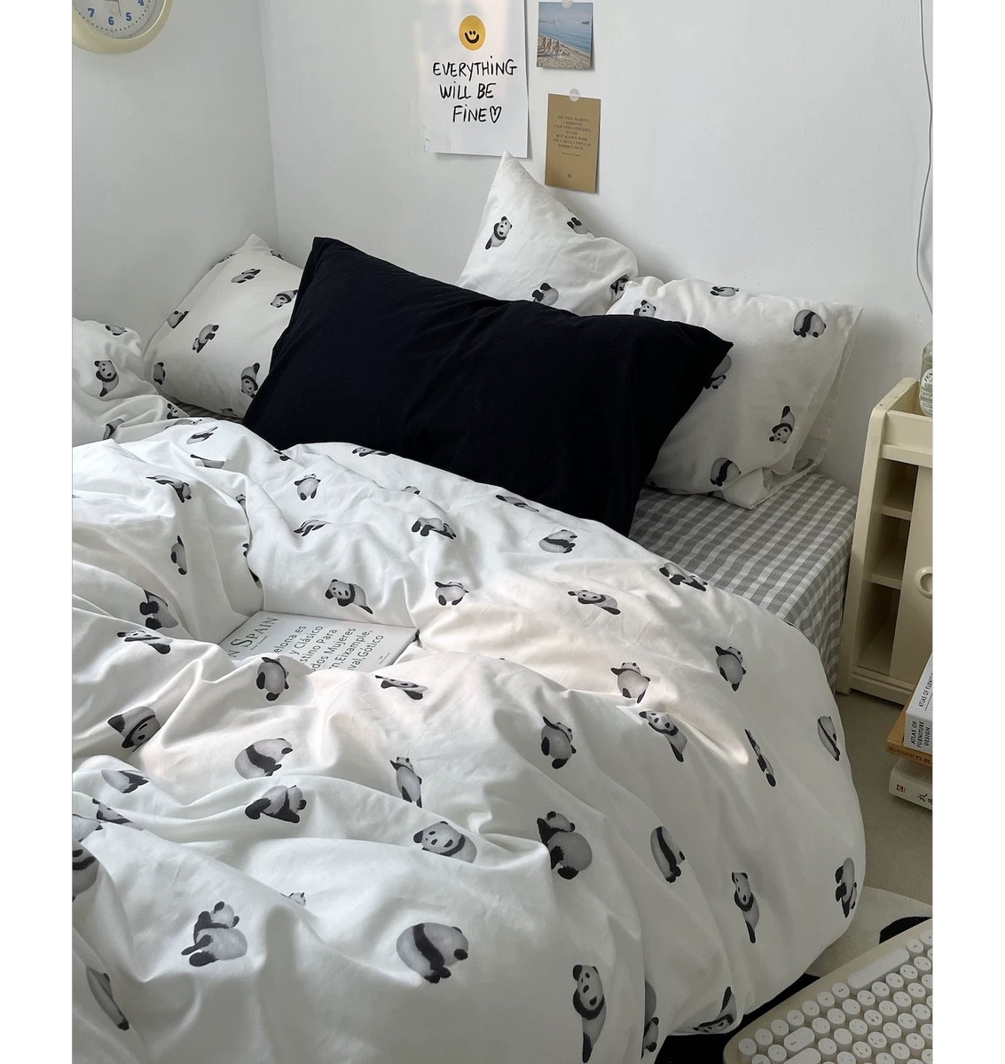 不管几岁 开心万岁／ins纯棉全棉床上四件套少女儿童被套床笠床单