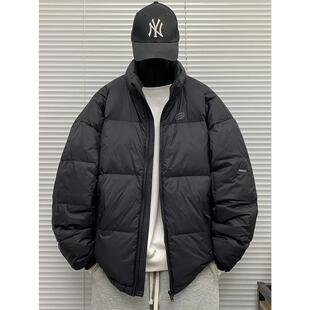 DPX90白鸭绒立领羽绒服男款冬季美式大码印花宽松加厚保暖外套男