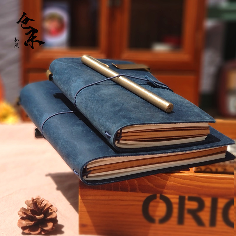 仓末牛皮手账复古日式旅行笔记本