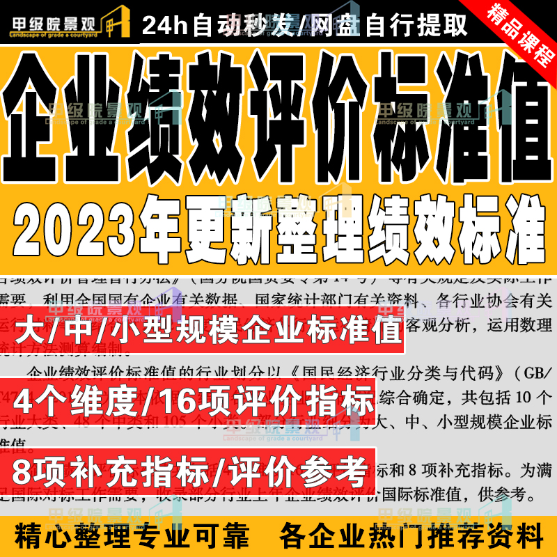 国资委：2023企业绩效评价标准值 行业维度评价考核指标说明 商务/设计服务 设计素材/源文件 原图主图