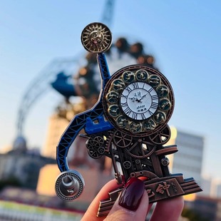 天津海鸥博物馆世纪钟冰箱贴金属磁铁可旋转旅游文创纪念品伴手礼