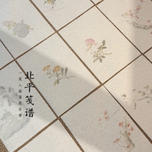『北平笺谱』楮皮黄麻古风信笺纸 半生熟 小楷毛笔书法专用作品纸