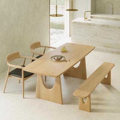 北欧实木简约餐桌创意设计师洽谈桌书桌办公会议桌客厅长桌工作台