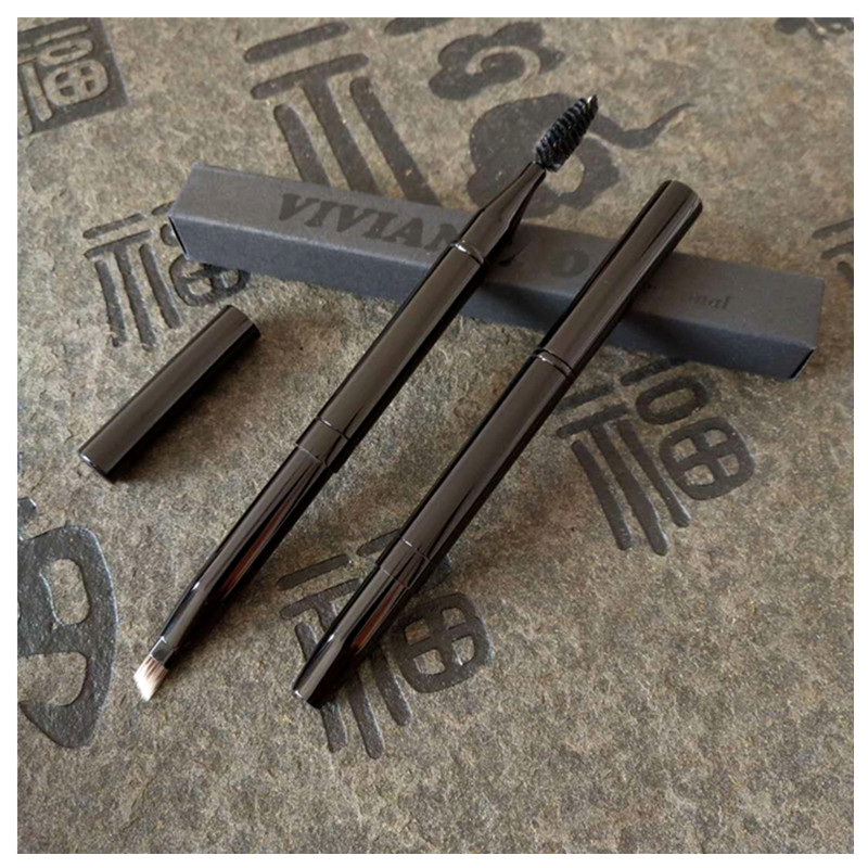 眉刷硬斜伸缩式带盖便携刷斜角刷硬毛初学者螺旋眉梳眉粉眉膏眉胶