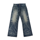 冈山赤耳牛王人体工程003怀旧蓝水洗宽松直筒牛仔裤 TBR 高端线 子