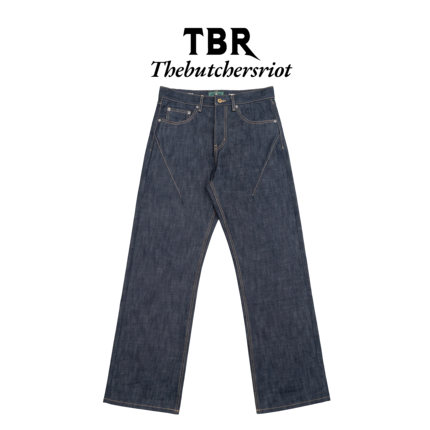 TBR x haonanhuang金线赤耳原牛宽松直筒版型牛仔裤子男