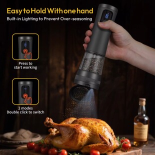 电动胡椒研磨器黑胡椒粉花椒海盐家用充电调料研磨瓶粉机调味瓶罐