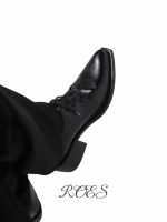 ROES elegant washed pleated thick-soled pointed-toe Derby leather shoes for both men and women's commuting, versatile for old money, trendy wizard boots thumbnail 5