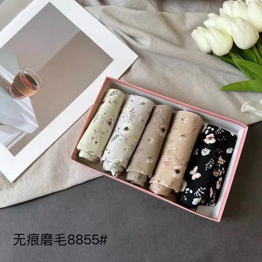 磨毛清新小碎花无痕女士内裤