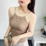 Phiên bản Hàn Quốc của phong cách openwork retro sang trọng đan dây đeo nhỏ mặc bên trong áo vest dưới cùng mùa hè quần áo của phụ nữ - Áo ba lỗ áo nữ đẹp