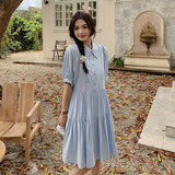 【现货】蓝色连衣裙102-8573-P110-K158，女装连衣裙，浙宝102（原188）