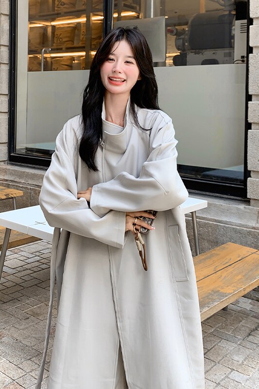 【现货】灰色风衣长款外套102-806-P185-K258,女装风衣,浙宝102（原188）