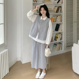 【现货】蓝色三件套套装102-202-P175-K238，女装风衣，浙宝102（原188）
