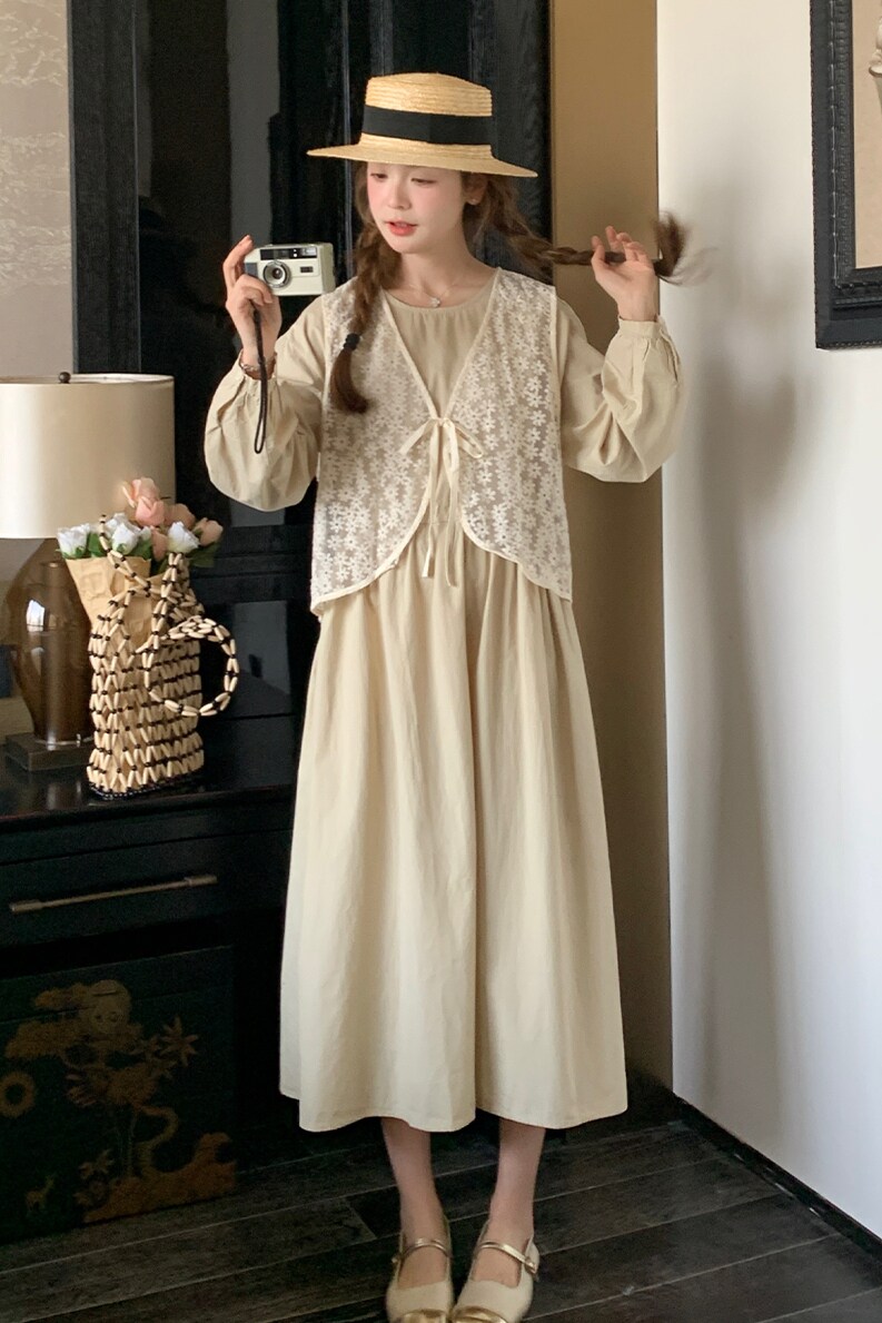 【新款现货】卡其色连衣裙两件套102-209-P135-K188,女装连衣裙,浙宝102（原188）