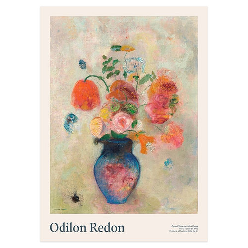 法国艺术家Odilon Redon花卉书籍之光经典名画装饰画