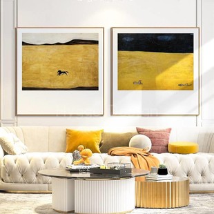 常玉轻奢现代客厅正方形抽象小尺寸装 饰画文艺范客厅餐厅墙壁画