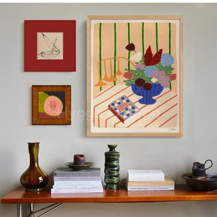 多巴胺法式 饰画组合北欧风挂画卡通高级感壁画卧室 包豪斯客厅装
