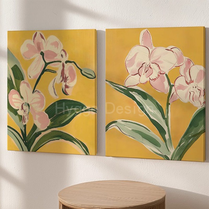 《金语》新中式植物花卉客厅装饰画小众东方美学艺术卧室玄关壁画图片