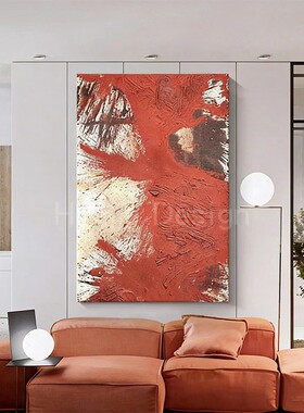 现代轻奢赤焰抽象客厅装饰画艺术感玄关挂画个性张力氛围艺术墙画