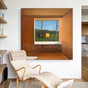 法式 饰画轻奢高级感玄关挂画复古空间延申感床头壁画 中古风客厅装