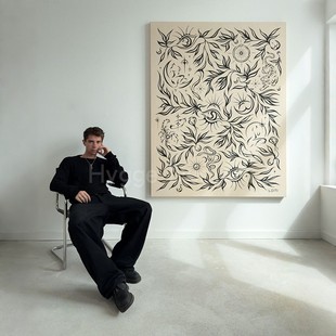 意式 饰画抽象线条艺术酒店民宿沙发背景墙壁挂画 轻奢高级感客厅装