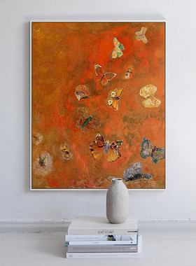 Odilon Redon《Evocation of butterflies》竖版装饰画