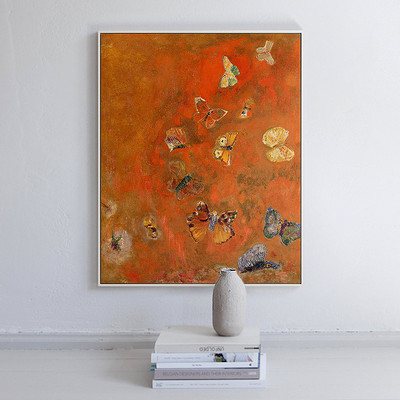 Odilon Redon《Evocation of butterflies》竖版装饰画