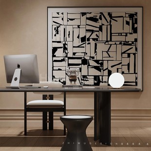 抽象卧室玄关挂画 轻奢现代高级感设计师款 极简艺术客厅装 饰画意式