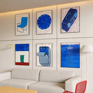 北欧简约艺术趣味ins客厅装 饰画包豪斯风卧室餐厅电表箱玄关挂画