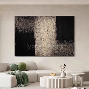 高级感抽象黑白色块挂画法式 饰画 现代中古风小众艺术北欧复古装