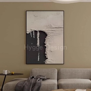 侘寂风黑白抽象画质感现代装 饰画极简客厅沙发背景墙小众艺术挂画