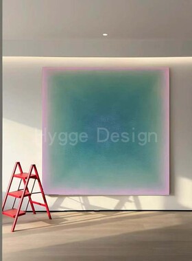 小众艺术彩色高级感装饰画渐变纯色简约蓝绿色客厅卧室餐厅挂画